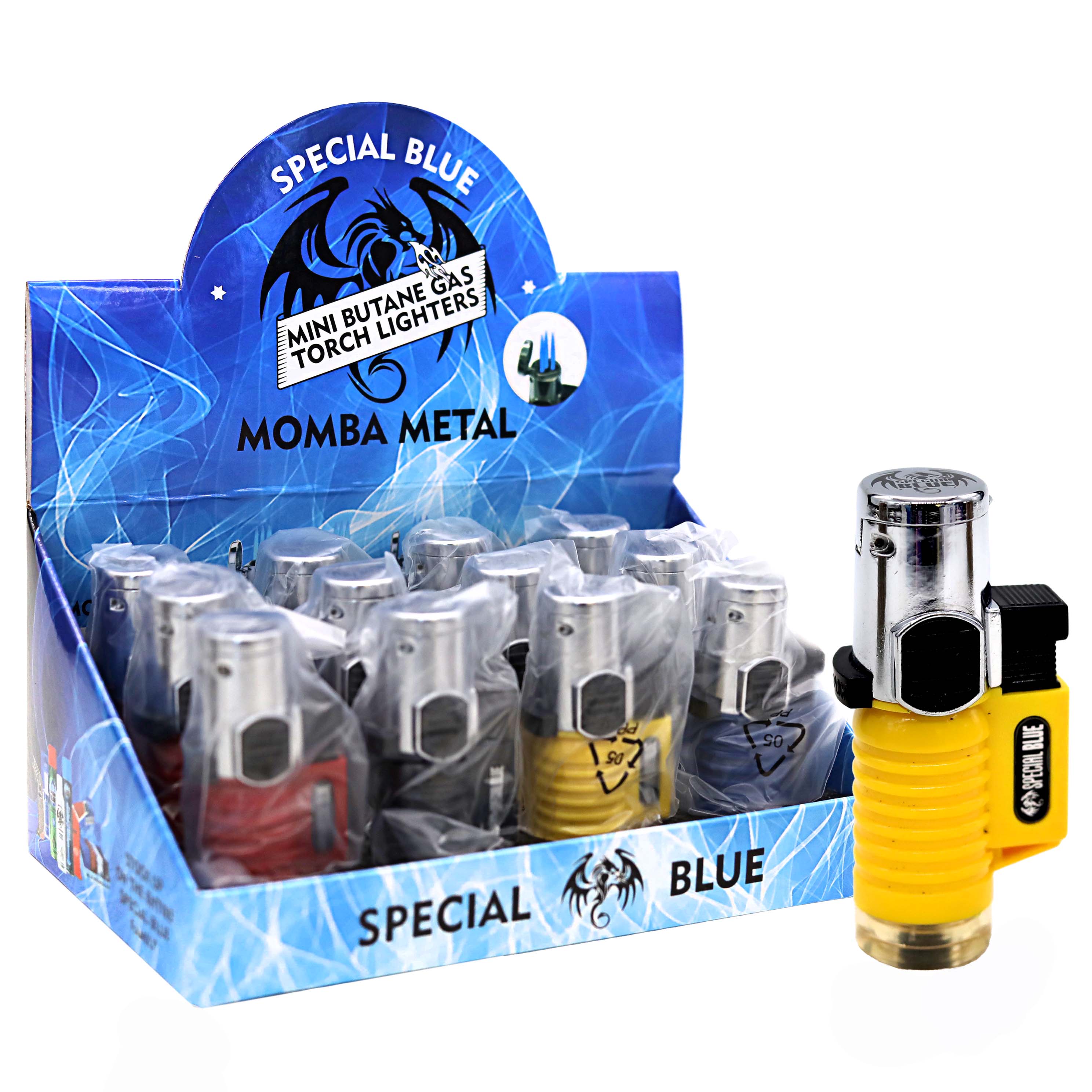 Special Blue Momba Metal Torch Lighter (LT-122M) | 12 Count Display product image